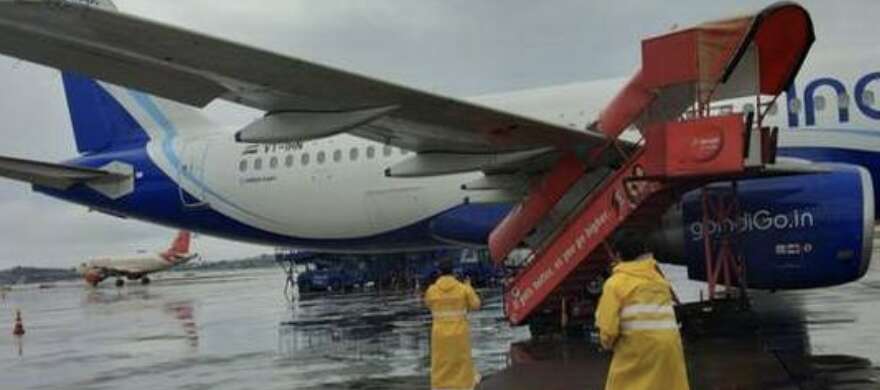 Strong wind causes stepladder to crash into aircraft parked at ...