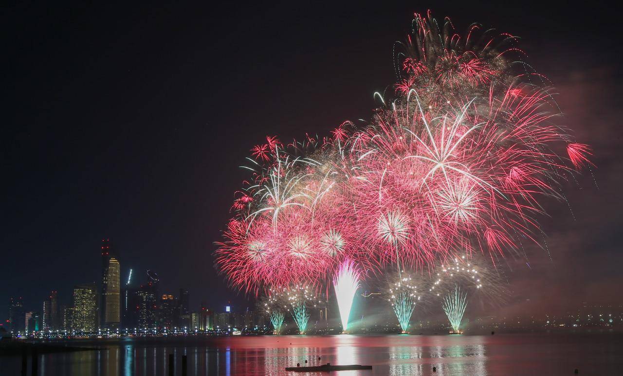 UAE National Day Fireworks light up sky over Abu Dhabi's Corniche