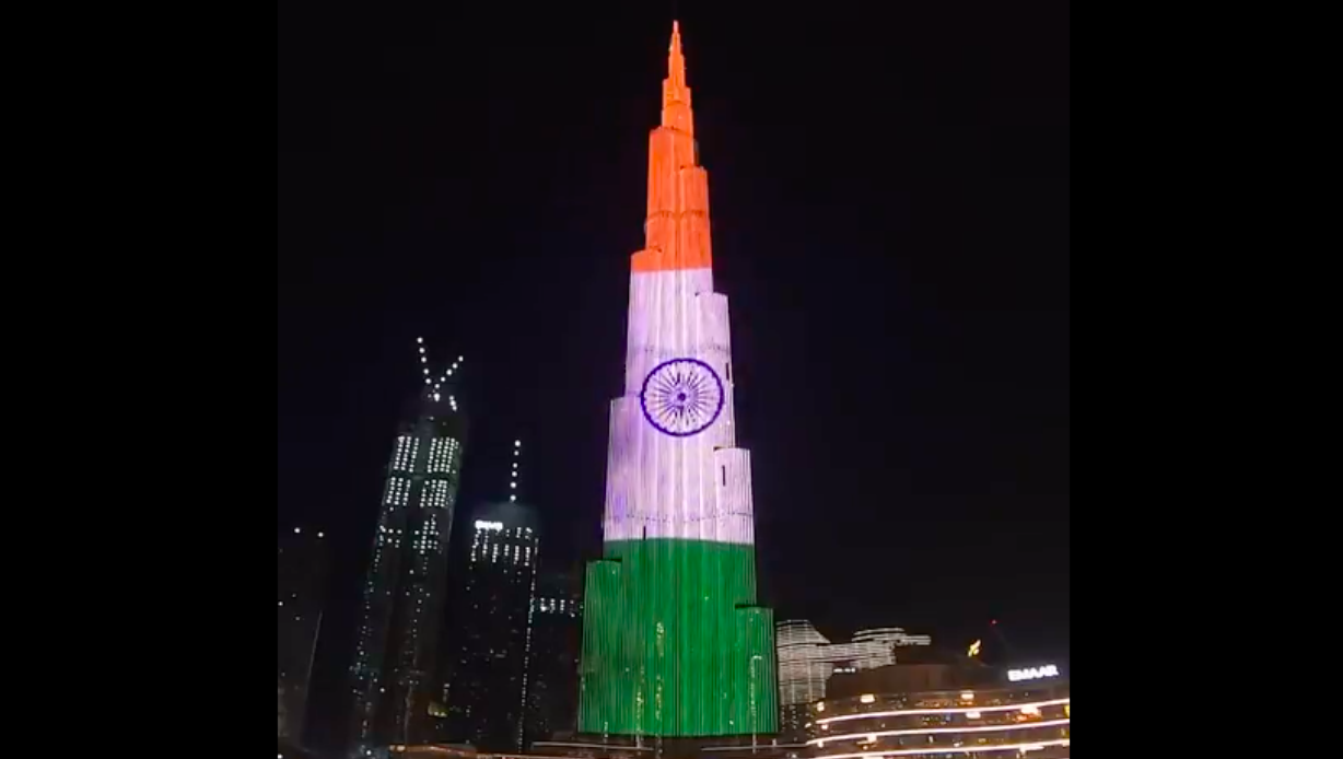 Covid-19: Dubai's Burj Khalifa supports India with national flag ...